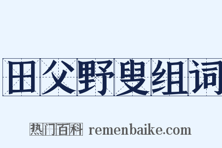 田父野叟组词是什么意思的图片